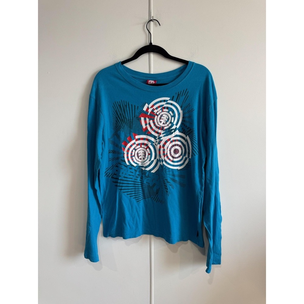 VTG Element Long Sleeve Shirt Mens Medium‎ Blue Target Logo Graphic Tee T-Shirt